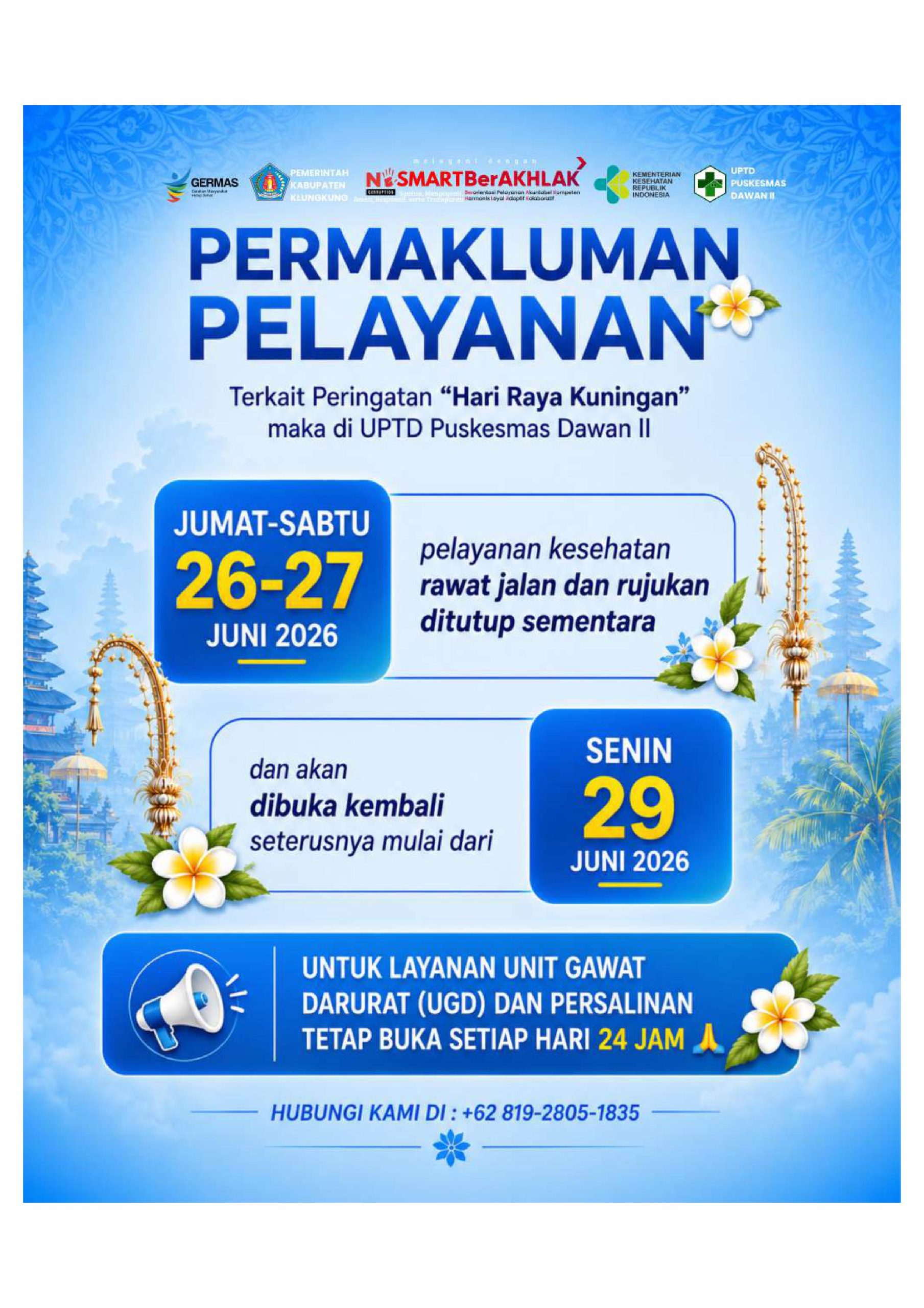 INFORMASI TUTUP LAYANAN
