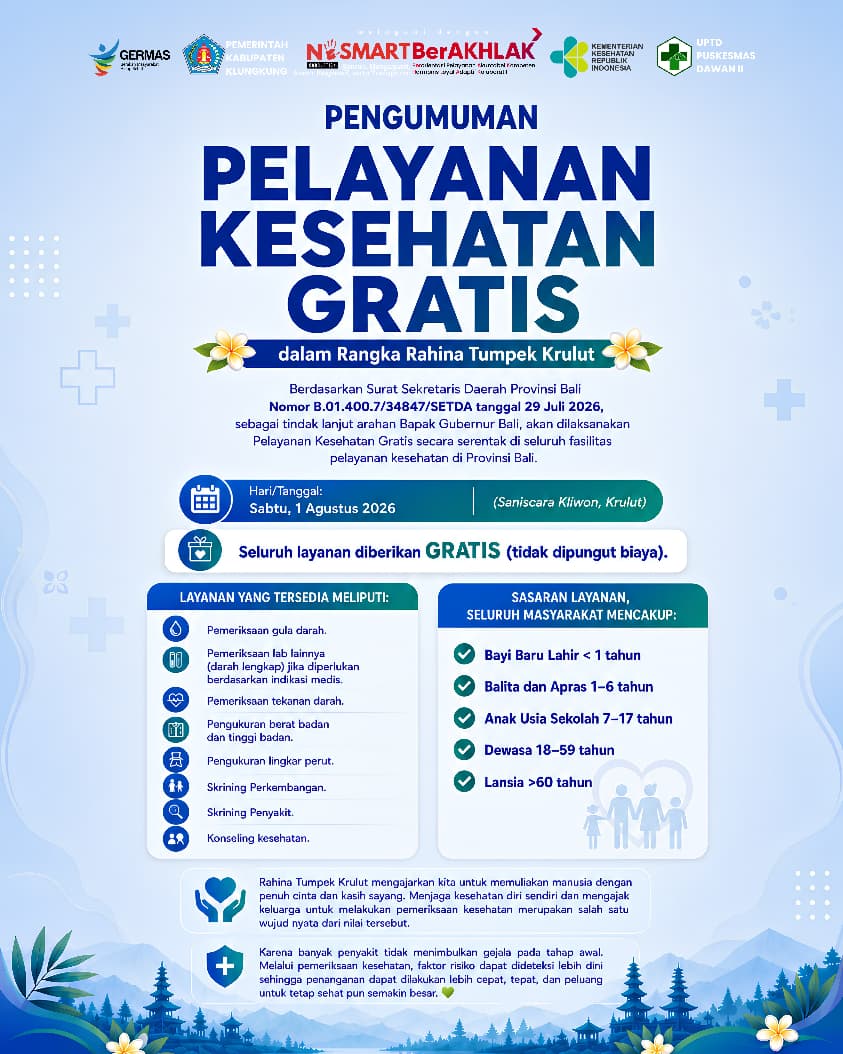Pemeriksaan Kesehatan Gratis Dalam Rangka Rahina Tumpek Krulut