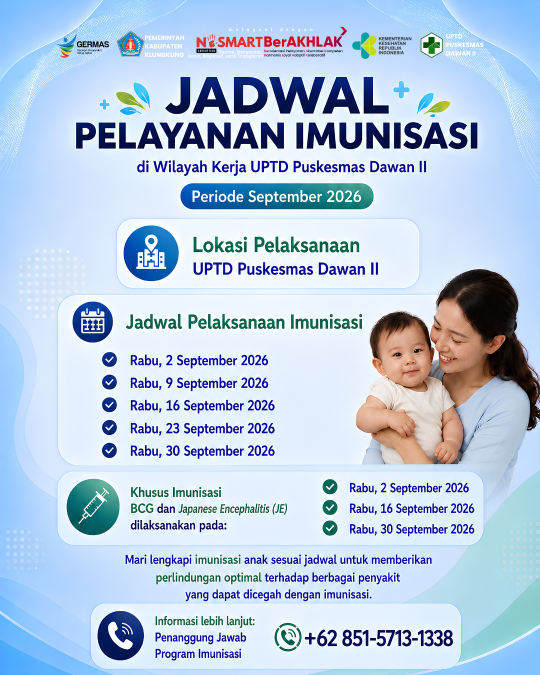 Jadwal Pelaksanaan Imunisasi Bulan September
