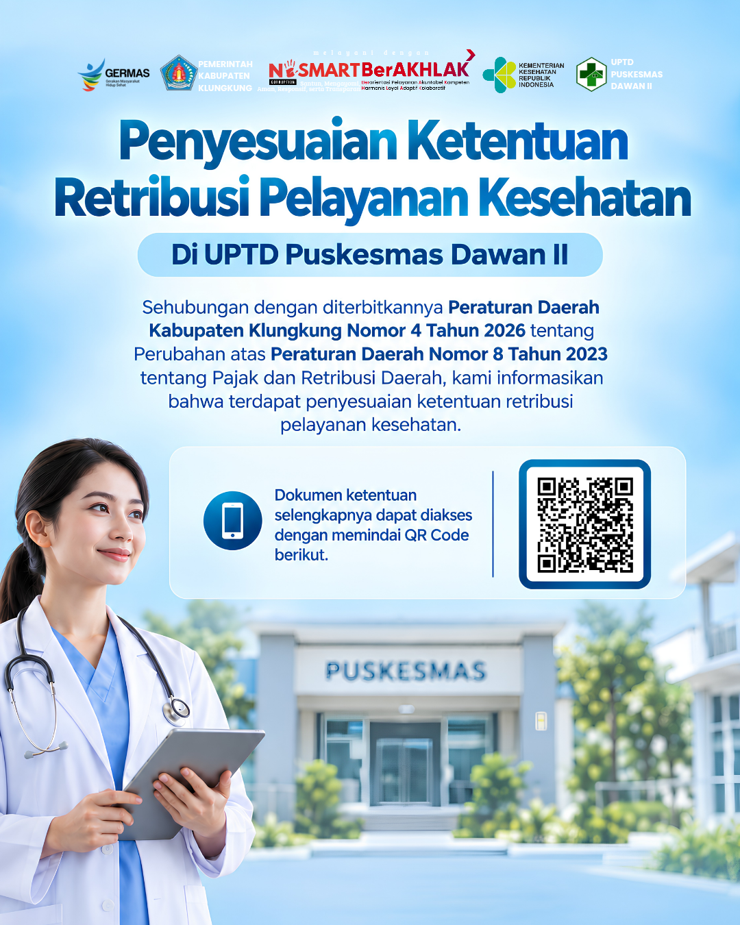 Informasi Penyesuaian Tarif Retribusi Pelayanan Kesehatan Kabupaten Klungkung
